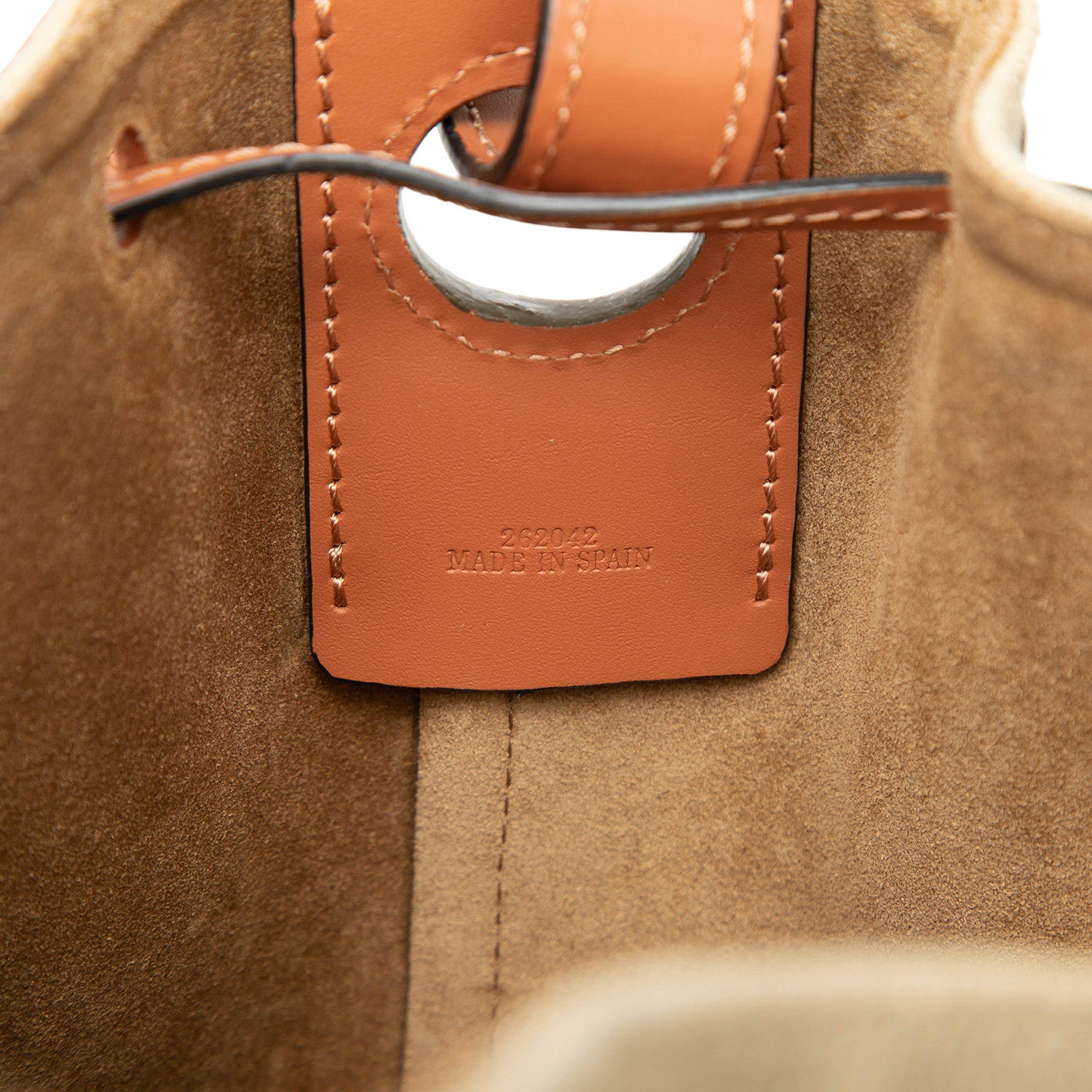 Small Canvas and Leather Balloon Bucket Bag - Image 6