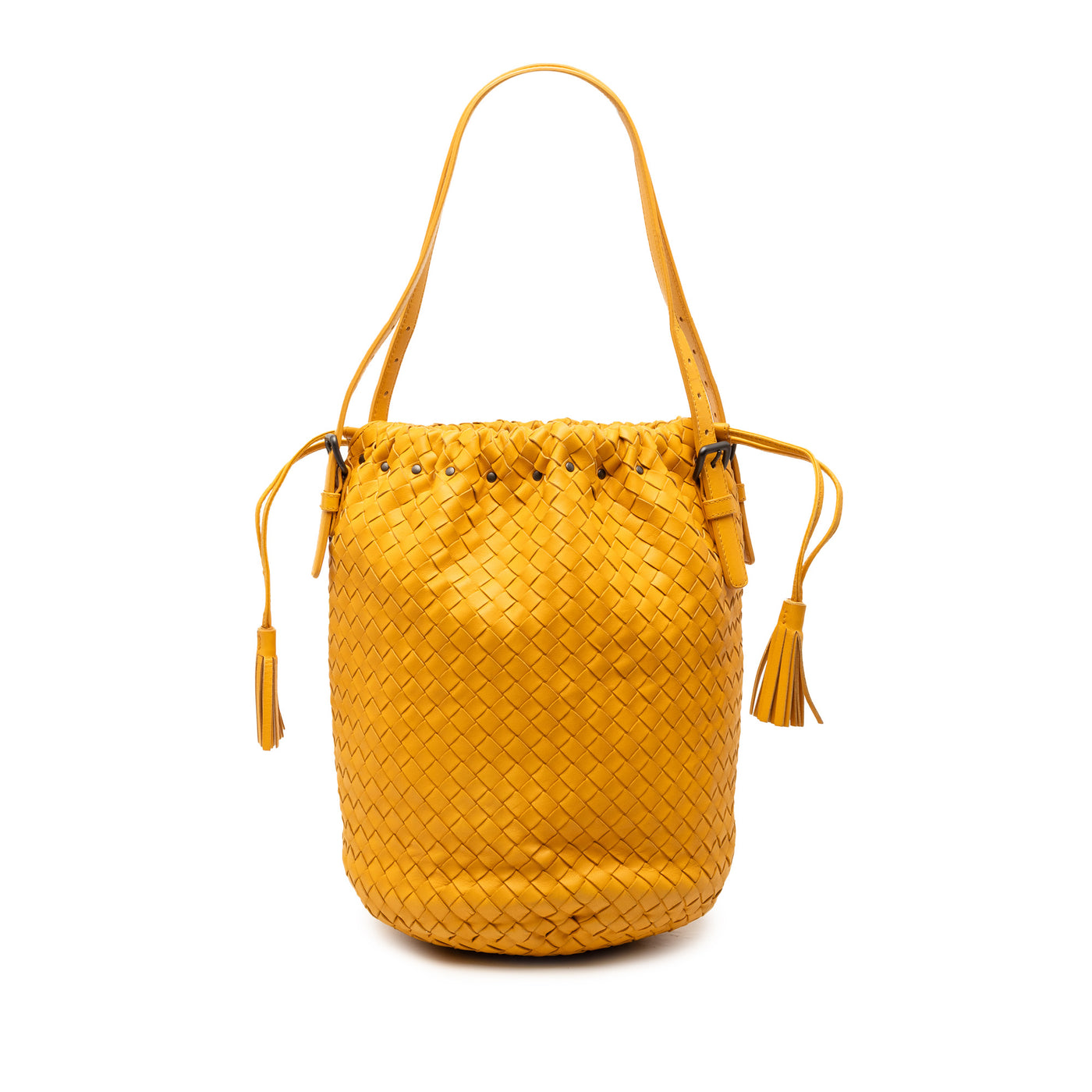 Nappa Intrecciato Drawstring Bucket Bag - Image 1