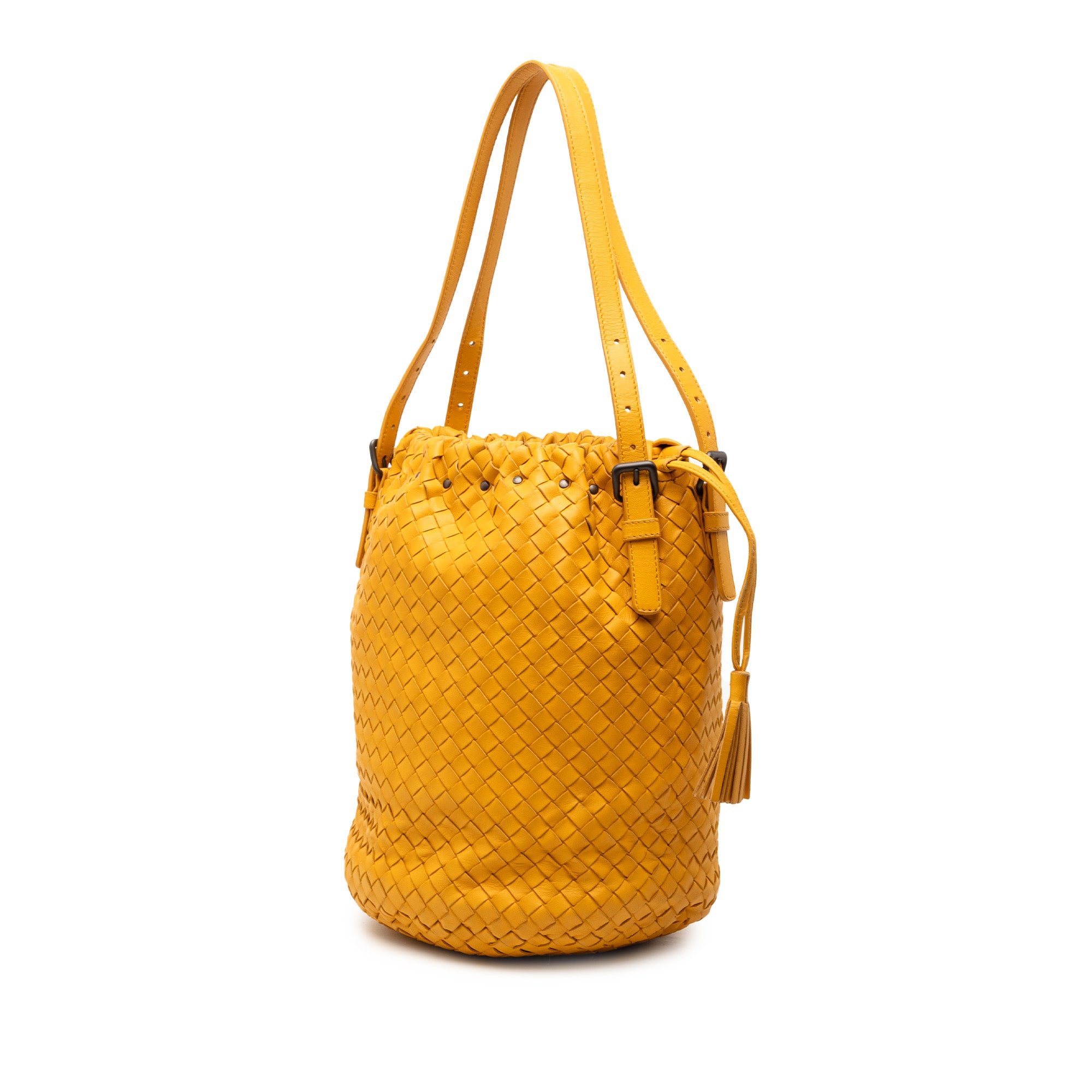 Nappa Intrecciato Drawstring Bucket Bag - Image 2