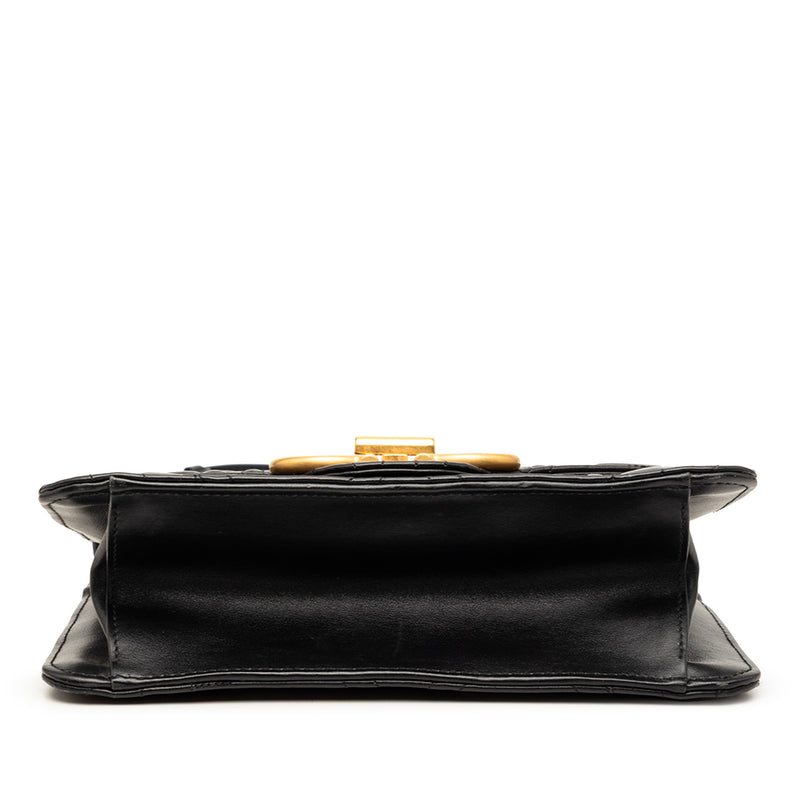 Quilted Leather Gancini Flap Shoulder Bag - Image 3