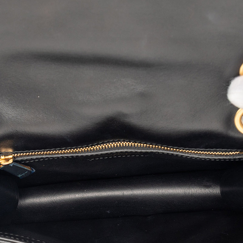Quilted Leather Gancini Flap Shoulder Bag - Image 4