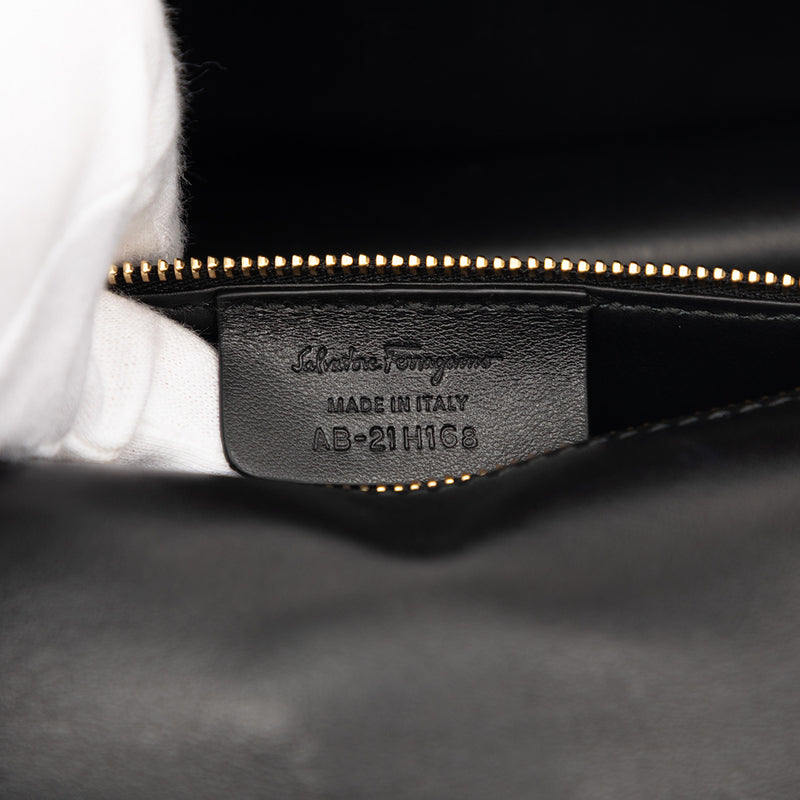 Quilted Leather Gancini Flap Shoulder Bag - Image 6