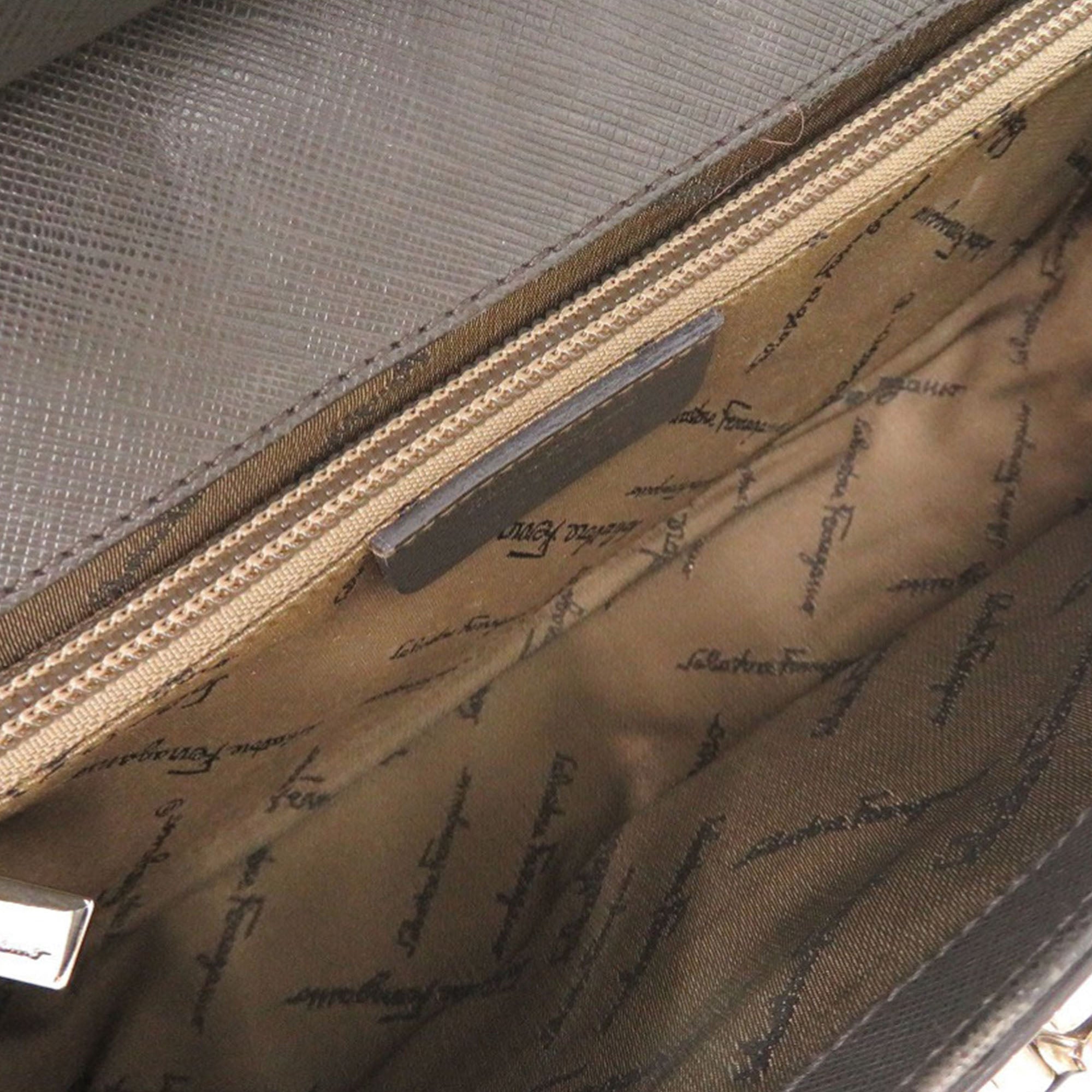 Leather Double Gancini Shoulder Bag - Image 5