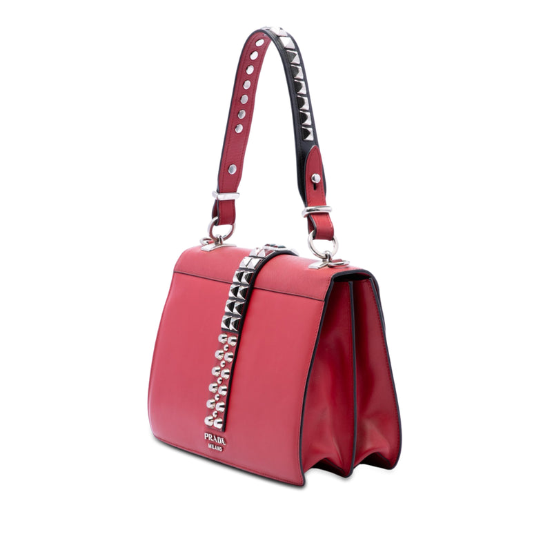 City Calf and Saffiano Studded Elektra Satchel - Image 2