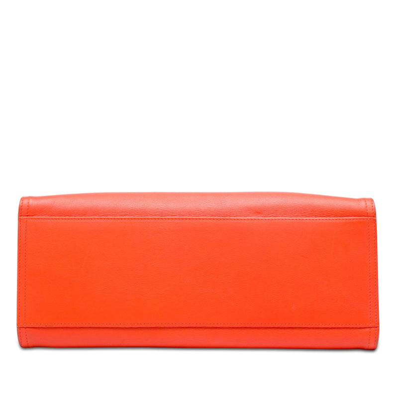 Leather Intrecciato Frame Top Handle Bag - Image 3