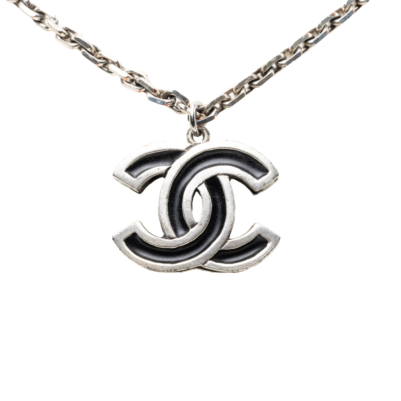 CC Brass Enamel Pendant Necklace - Image 1
