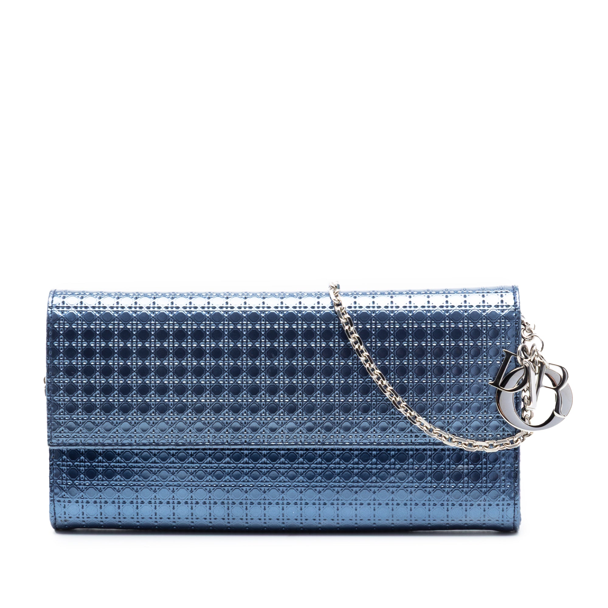 Metallic Patent Microcannage Lady Dior Croisiere Wallet On Chain - Image 1