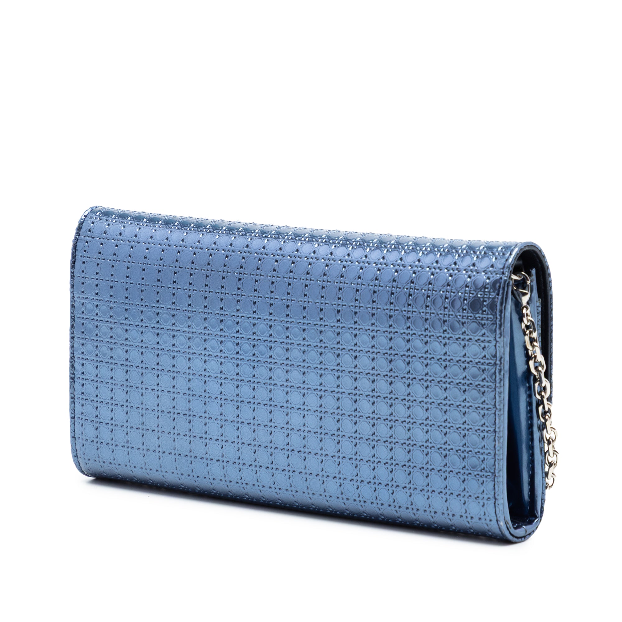 Metallic Patent Microcannage Lady Dior Croisiere Wallet On Chain - Image 2