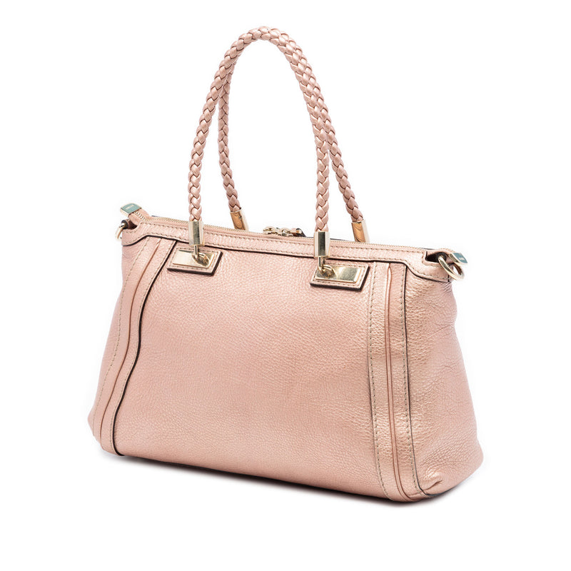Metallic Pebbled Calfskin Bella Satchel - Image 2