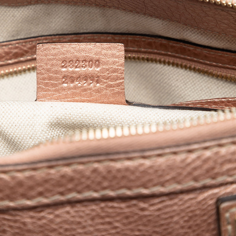 Metallic Pebbled Calfskin Bella Satchel - Image 6