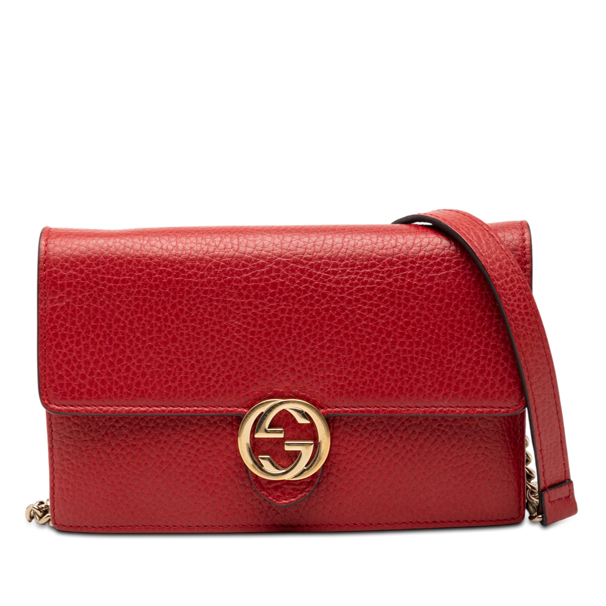Dollar Calfskin Interlocking G Wallet on Chain - Image 1