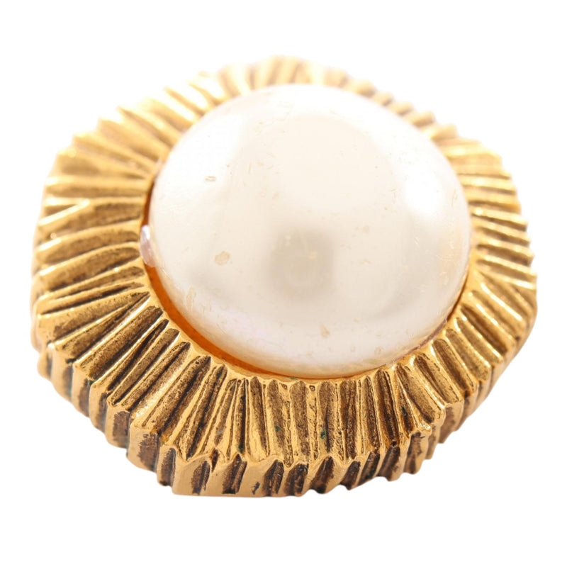 Gold Plated Faux Pearl Clip On Earrings - Image 5