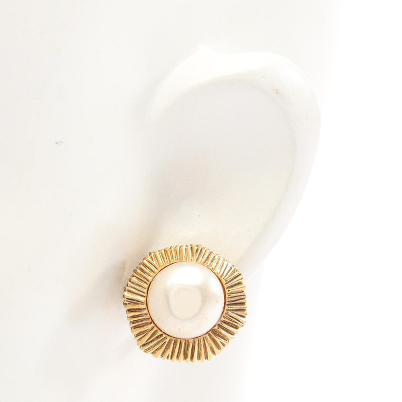 Gold Plated Faux Pearl Clip On Earrings - Image 9