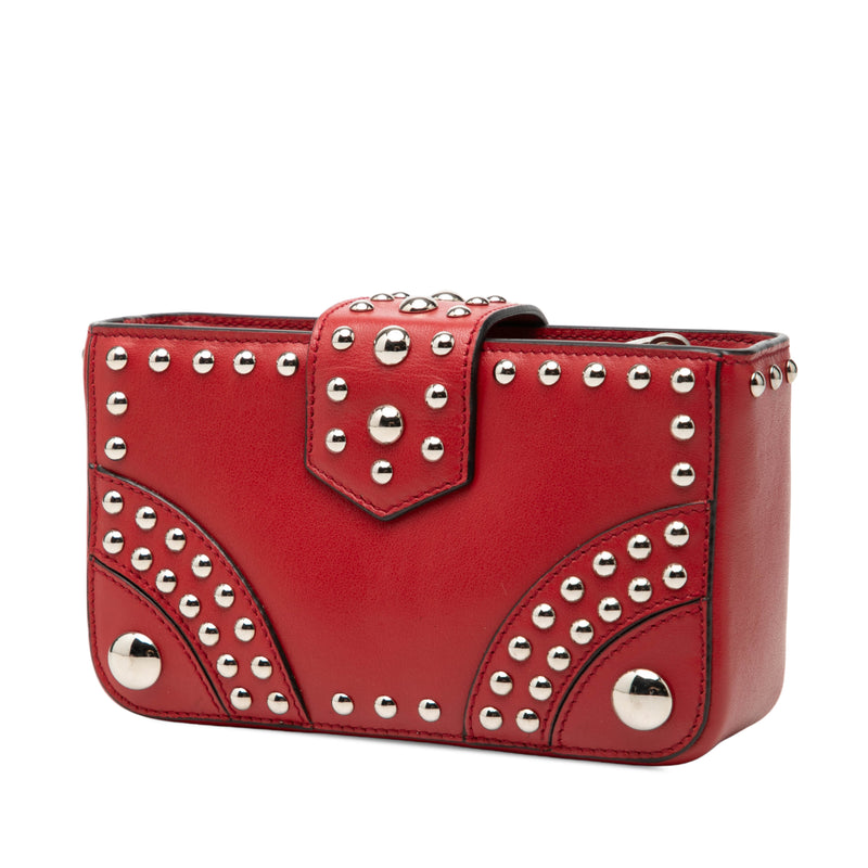 City Calfskin Studded Elektra Turn Lock Clutch - Image 2