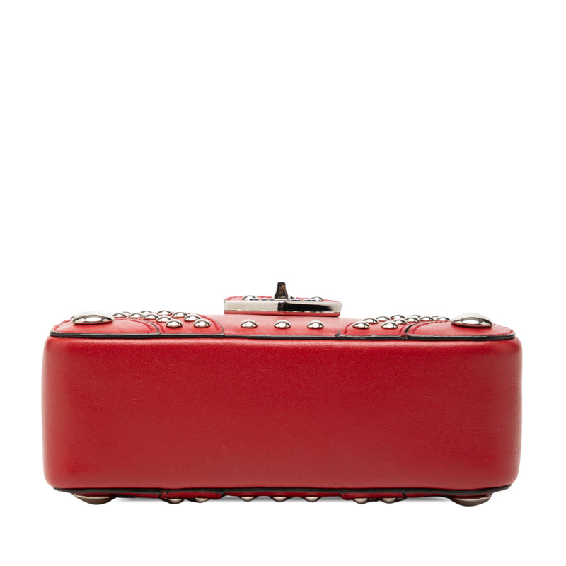 City Calfskin Studded Elektra Turn Lock Clutch - Image 3