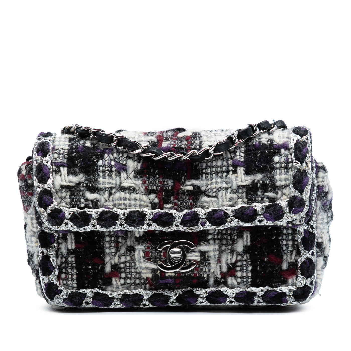 Mini Rectangular Quilted Tweed Single Flap - Image 1