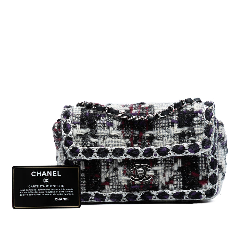 Mini Rectangular Quilted Tweed Single Flap - Image 8