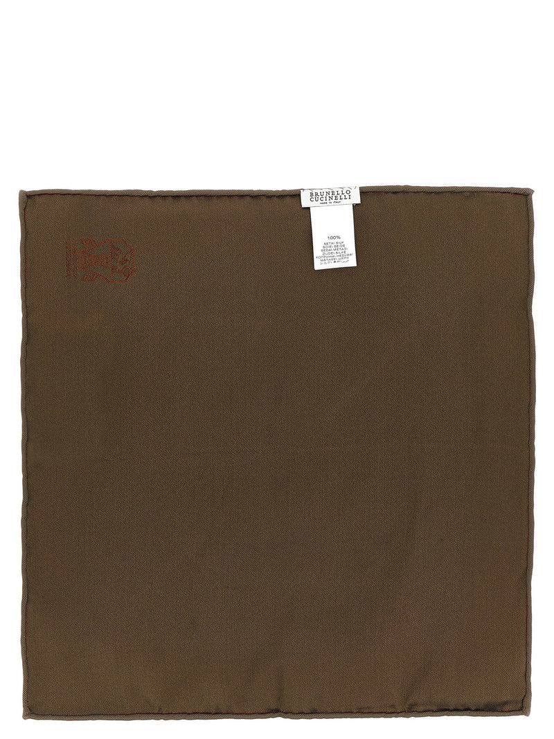 Brunello Cucinelli Silk Twill Double-Face Scarf — Rust Pure Scarfs