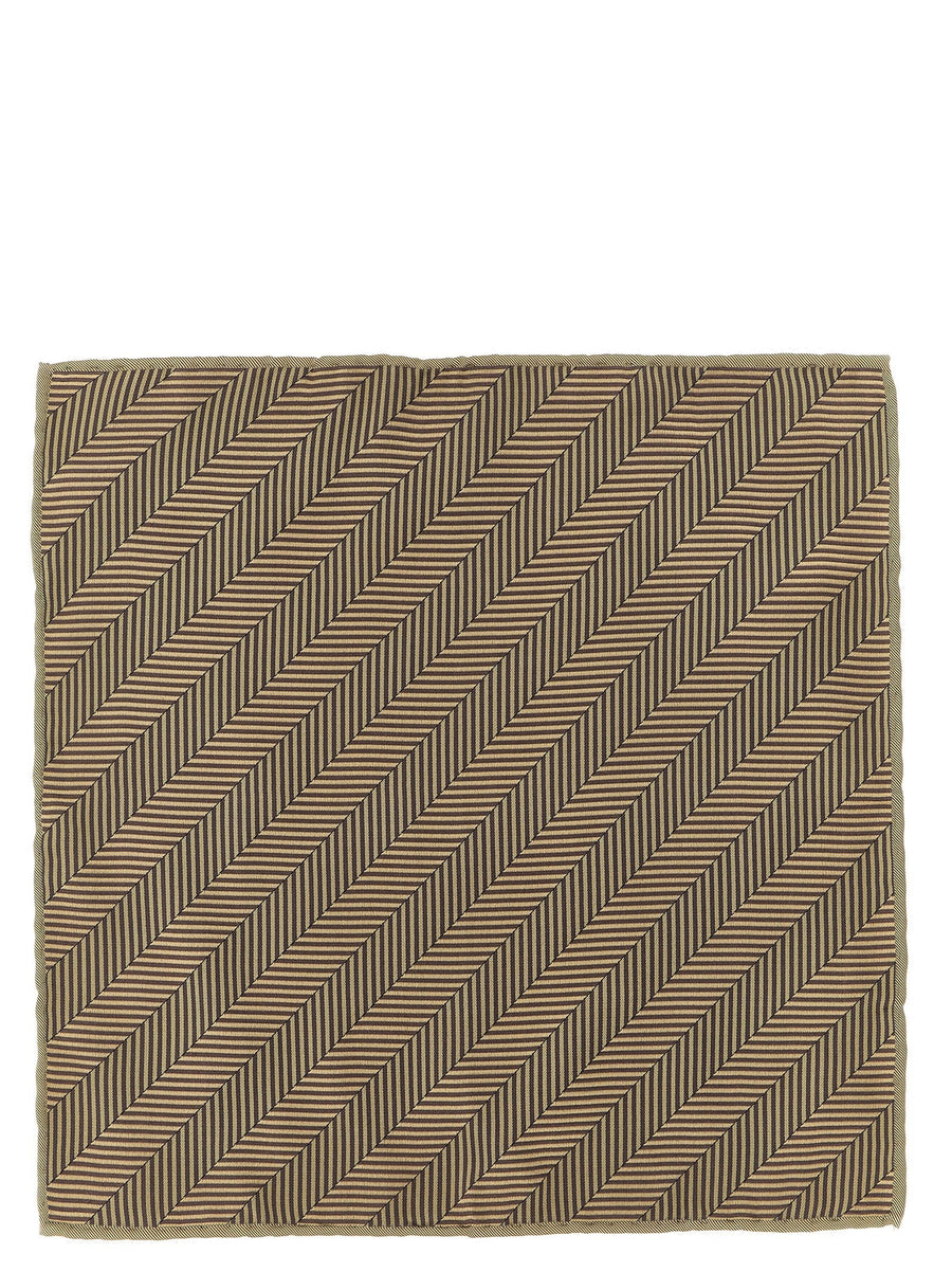 Brunello Cucinelli Silk Chevron Scarf — Beige Scarfs
