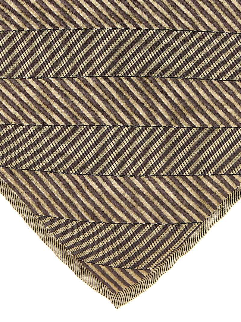 Brunello Cucinelli Silk Chevron Scarf — Beige Scarfs