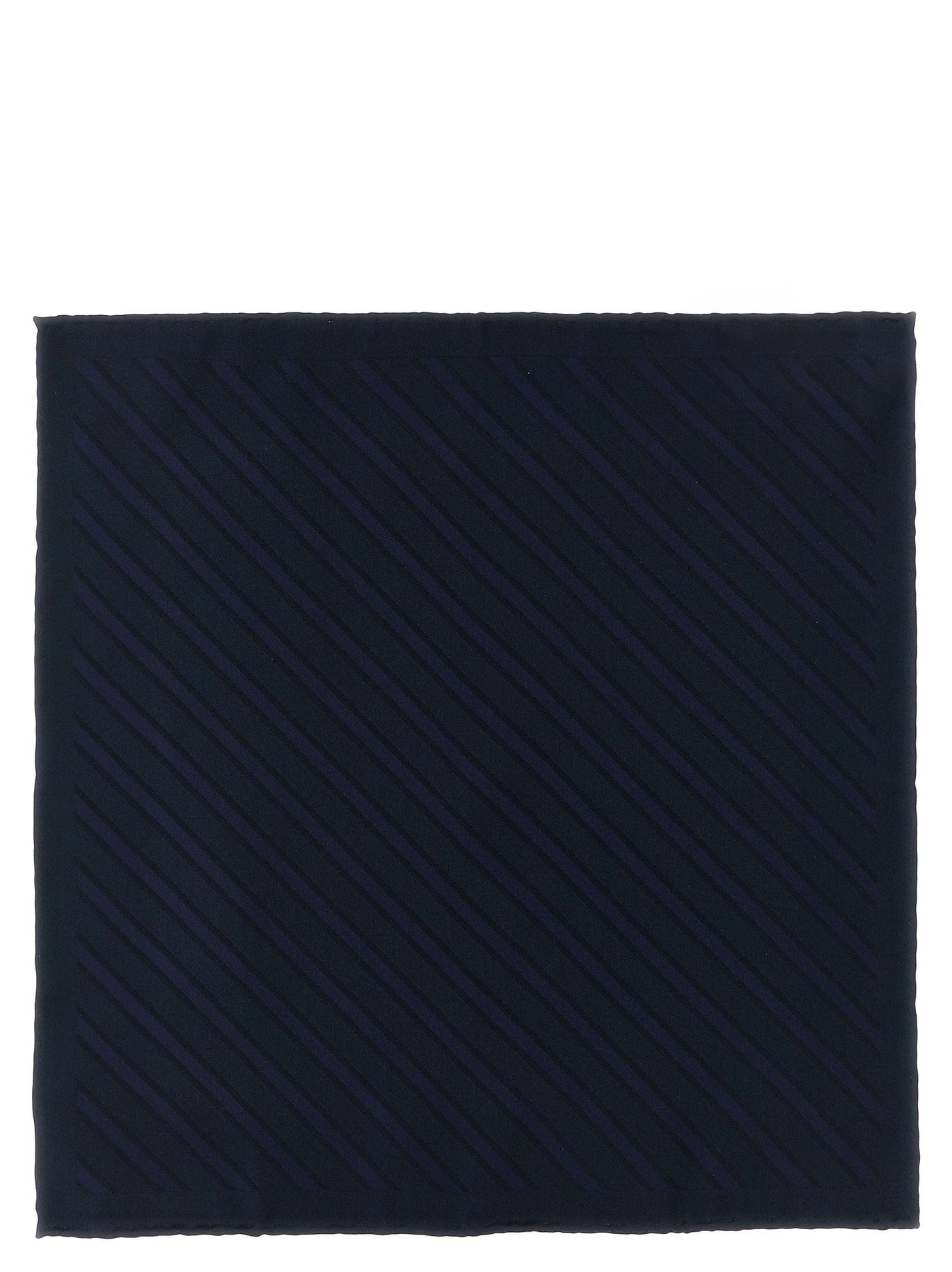 Brunello Cucinelli Regimental Striped Silk Pocket Square Pure Accessory