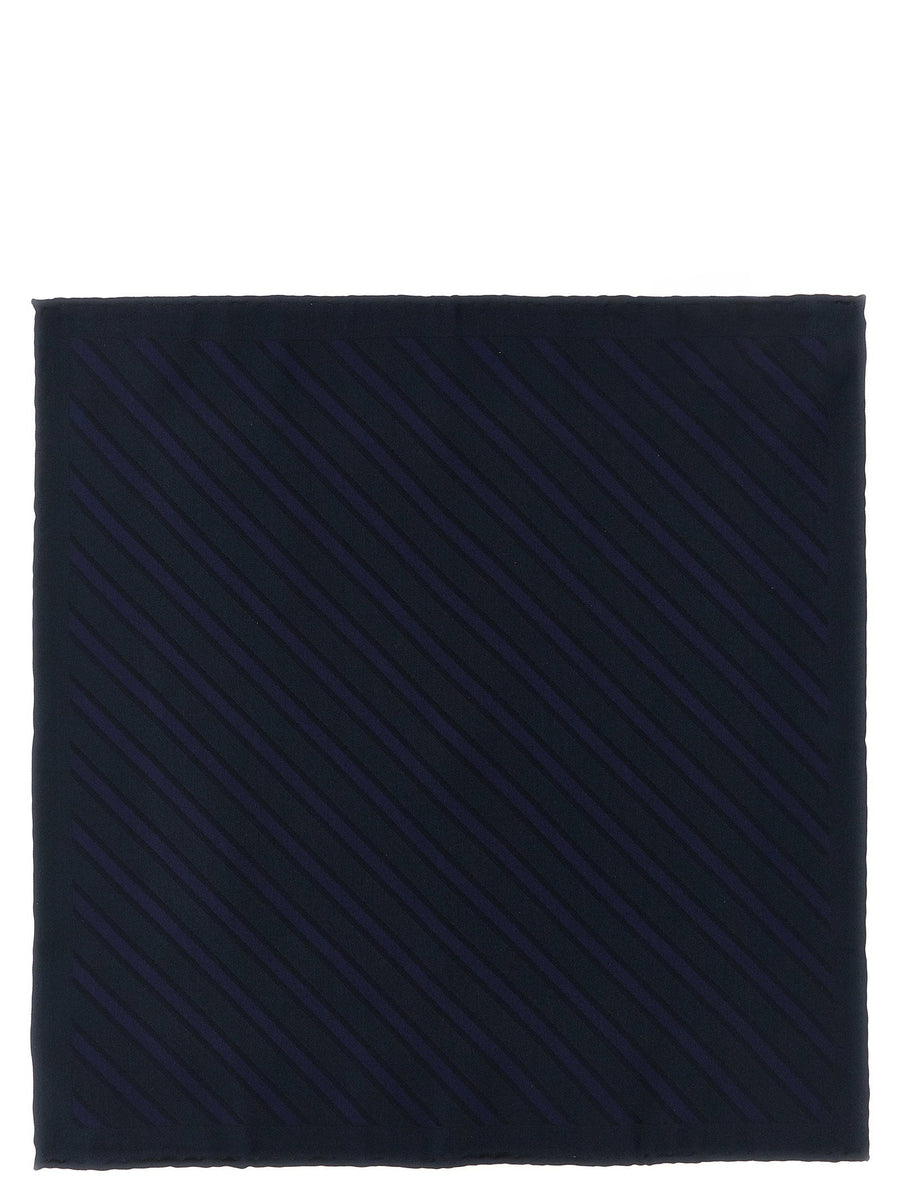 Brunello Cucinelli Regimental Striped Silk Pocket Square Pure Accessory
