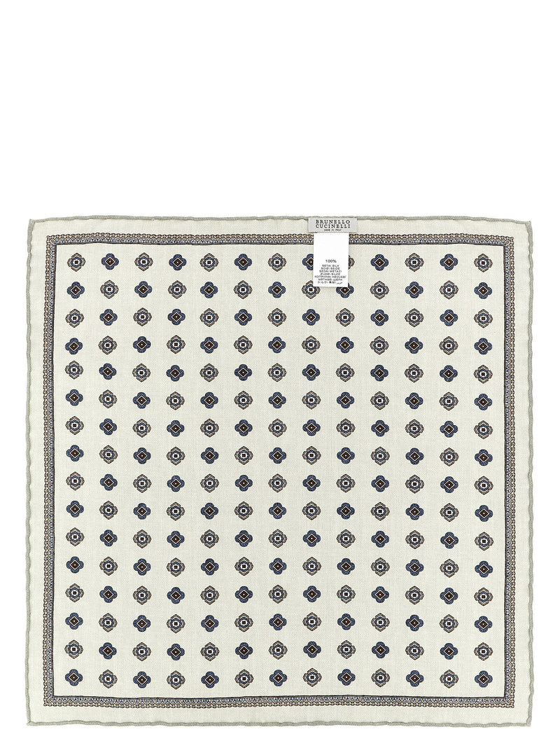 Brunello Cucinelli Silk Medaglione Scarf — Sage Green Pure Scarfs