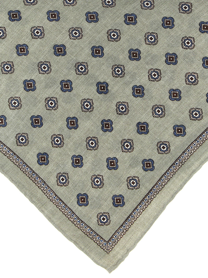 Brunello Cucinelli Silk Medaglione Scarf — Sage Green Pure Scarfs