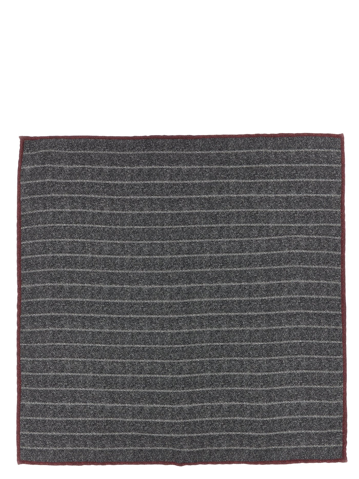 Brunello Cucinelli Pocket Square — Gray Pure Silk Accessory