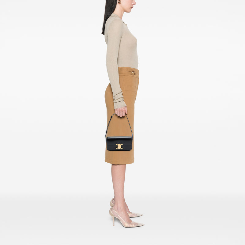 Shiny Calfskin Triomphe Claude Shoulder Bag - Image 6