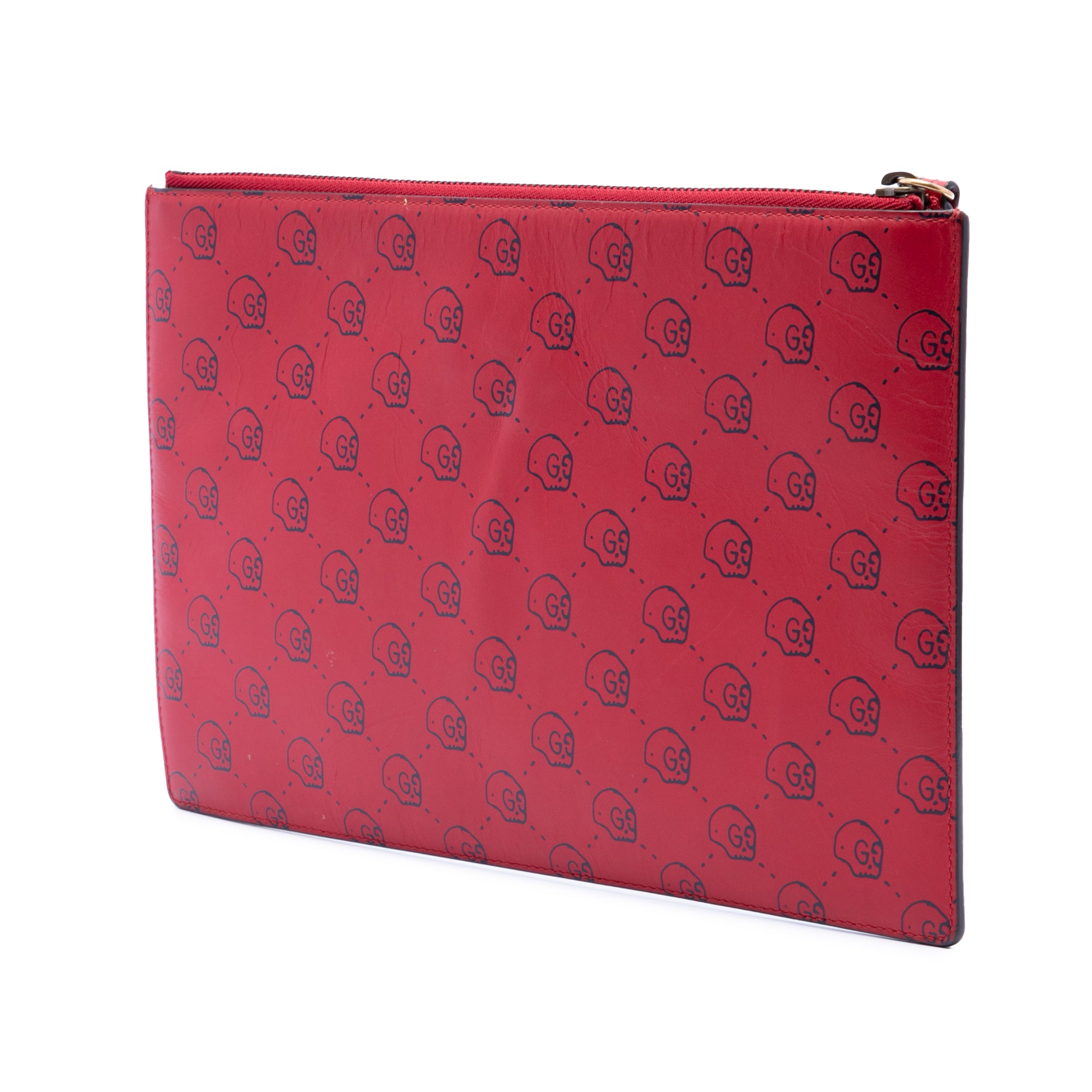 Calfskin Ghost Hamlet Skull Zip Pouch - Image 2