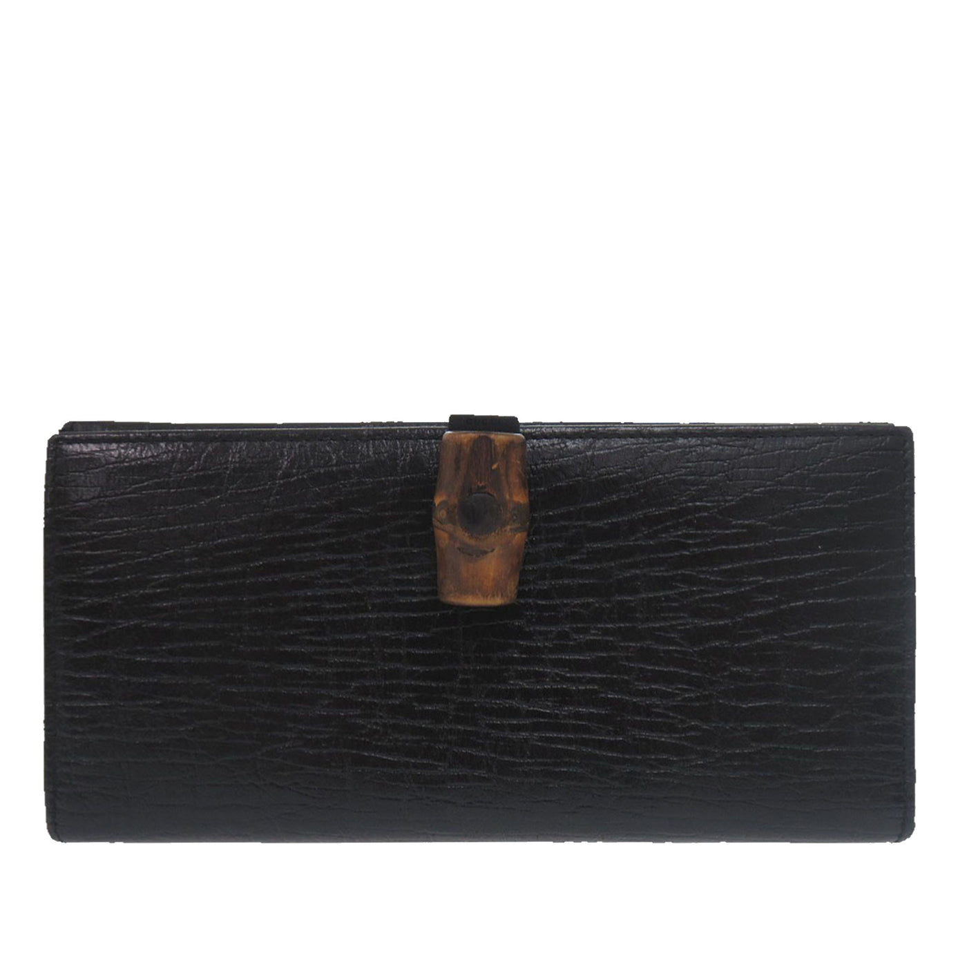 Textured Leather Bamboo Long Wallet - Image 1