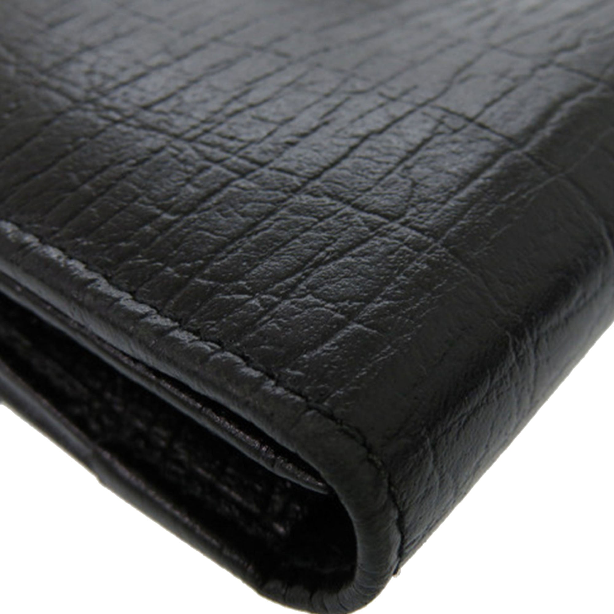 Textured Leather Bamboo Long Wallet - Image 11