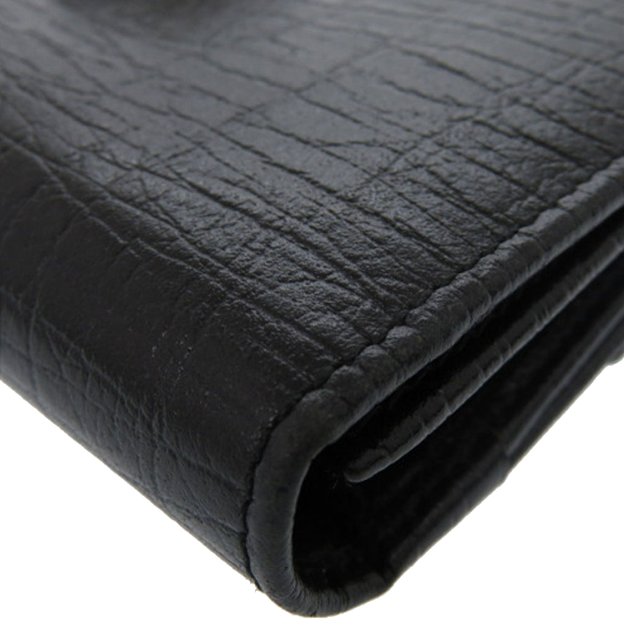 Textured Leather Bamboo Long Wallet - Image 12