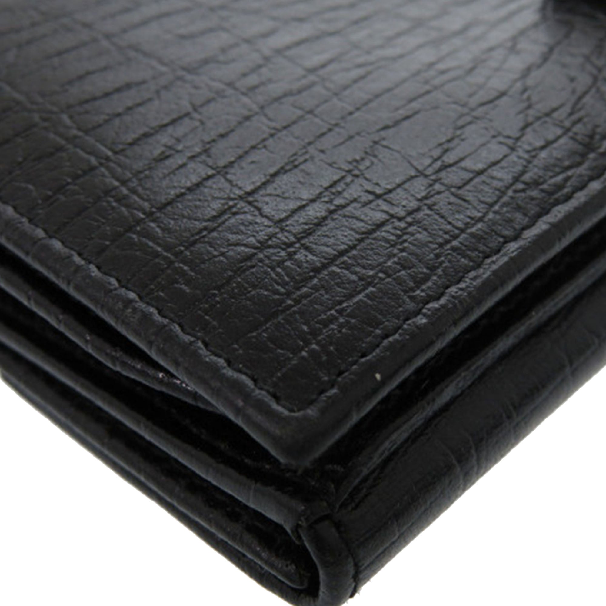 Textured Leather Bamboo Long Wallet - Image 13