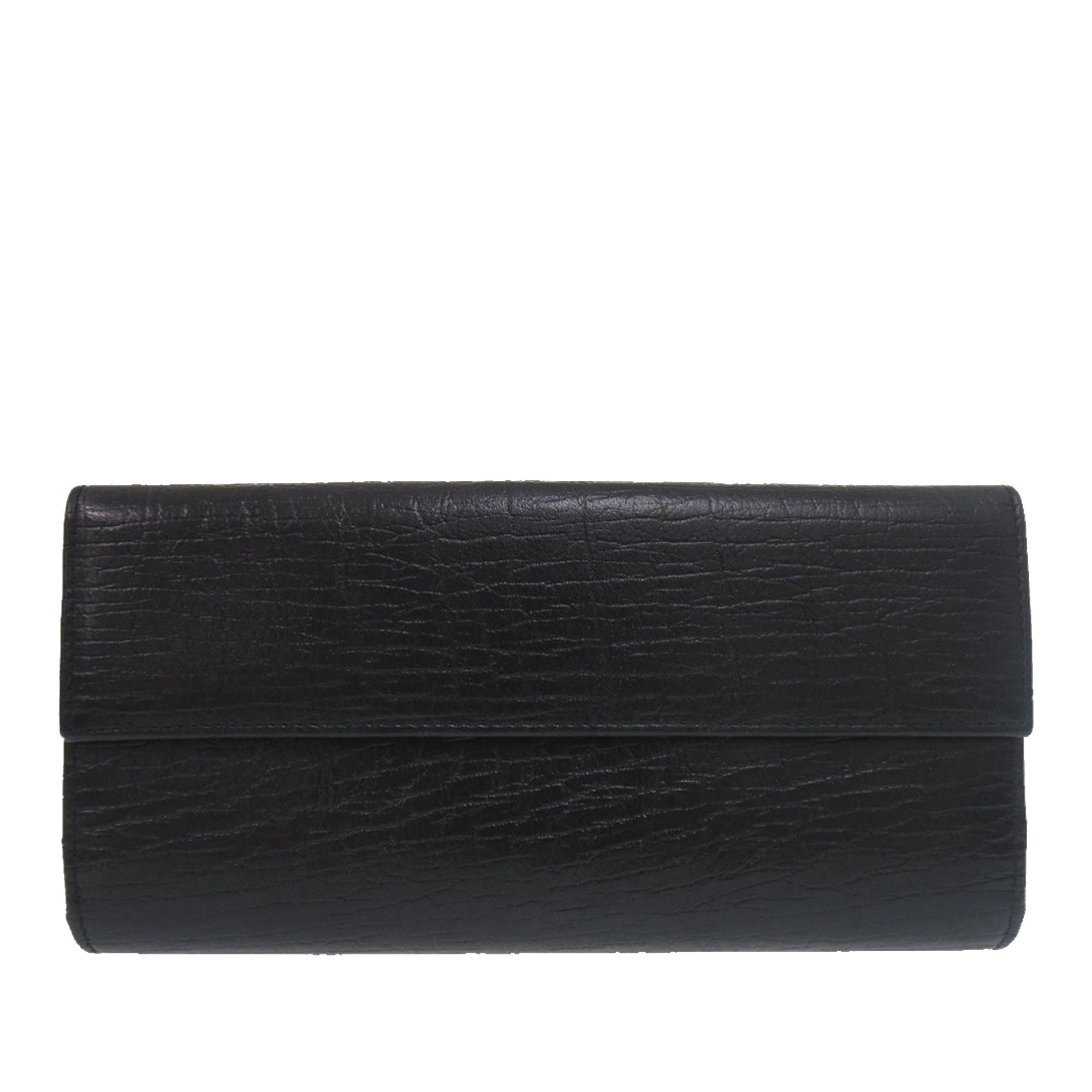 Textured Leather Bamboo Long Wallet - Image 2