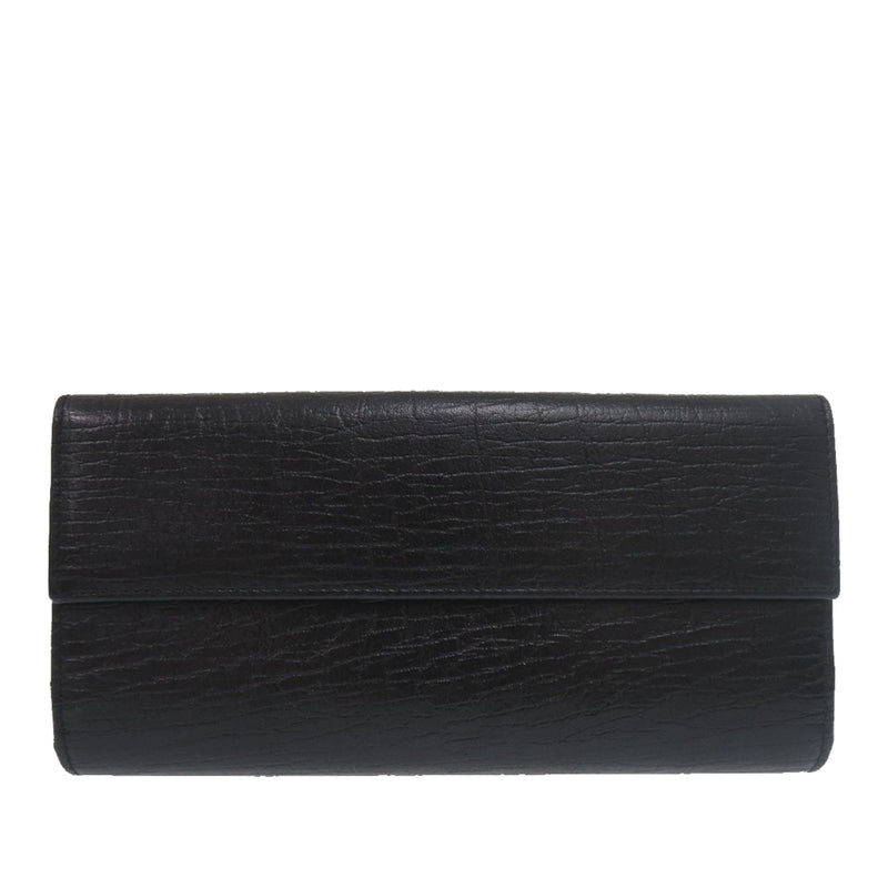 Textured Leather Bamboo Long Wallet - Image 2
