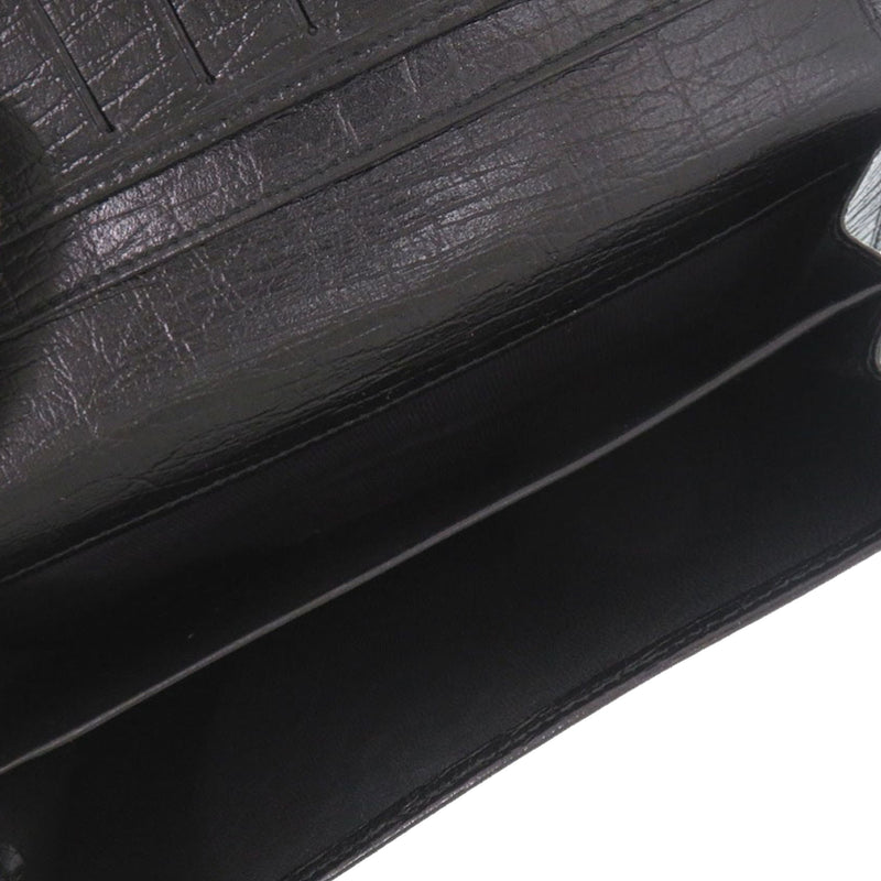 Textured Leather Bamboo Long Wallet - Image 4