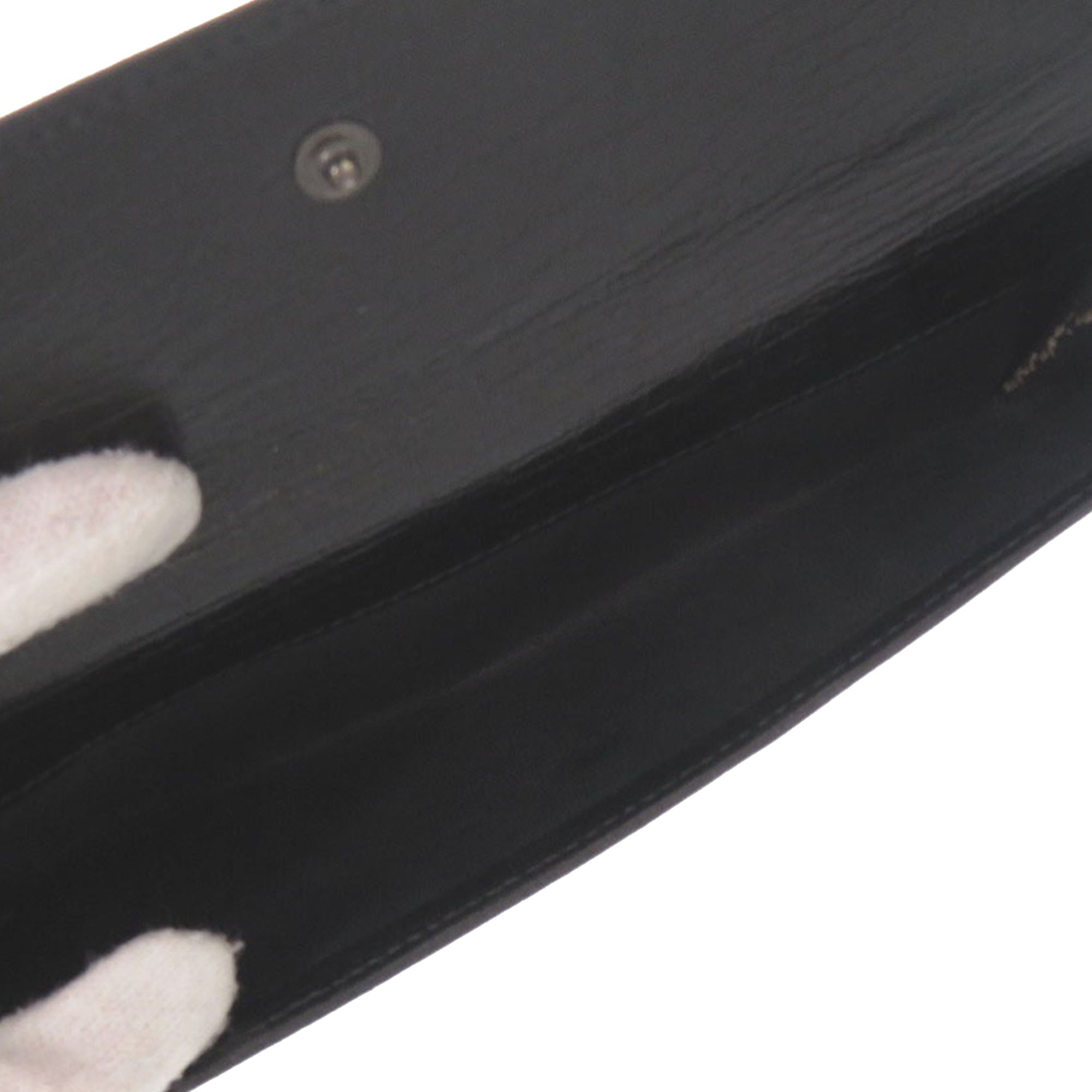 Textured Leather Bamboo Long Wallet - Image 5