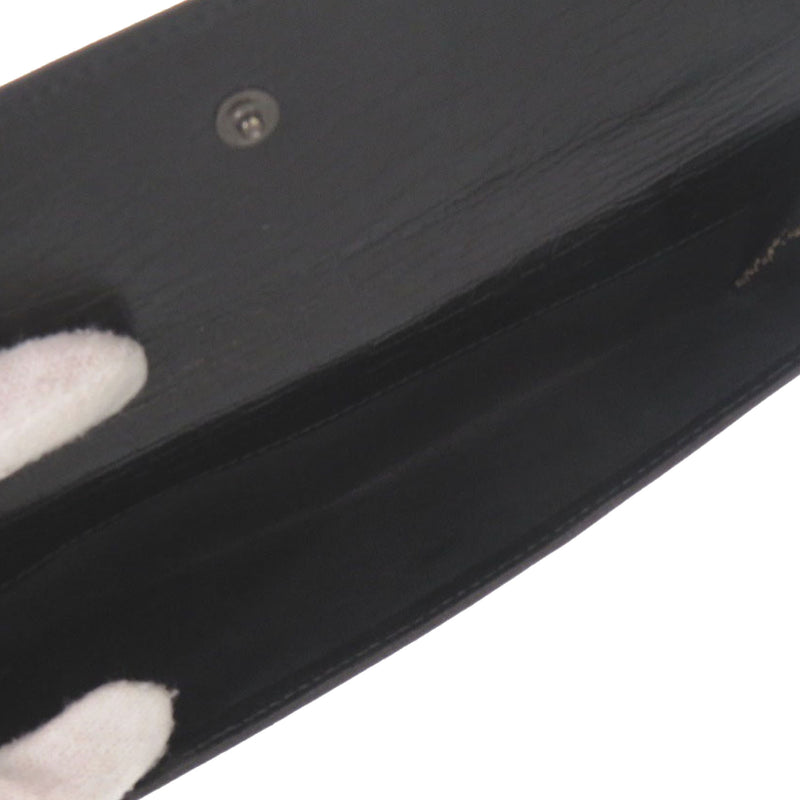 Textured Leather Bamboo Long Wallet - Image 5