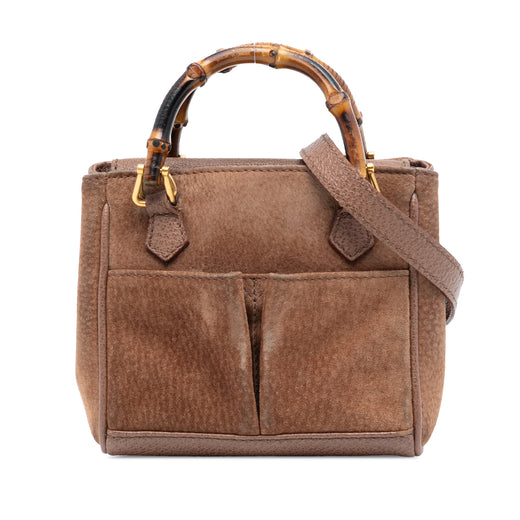 Mini Suede Bamboo Satchel - Image 1