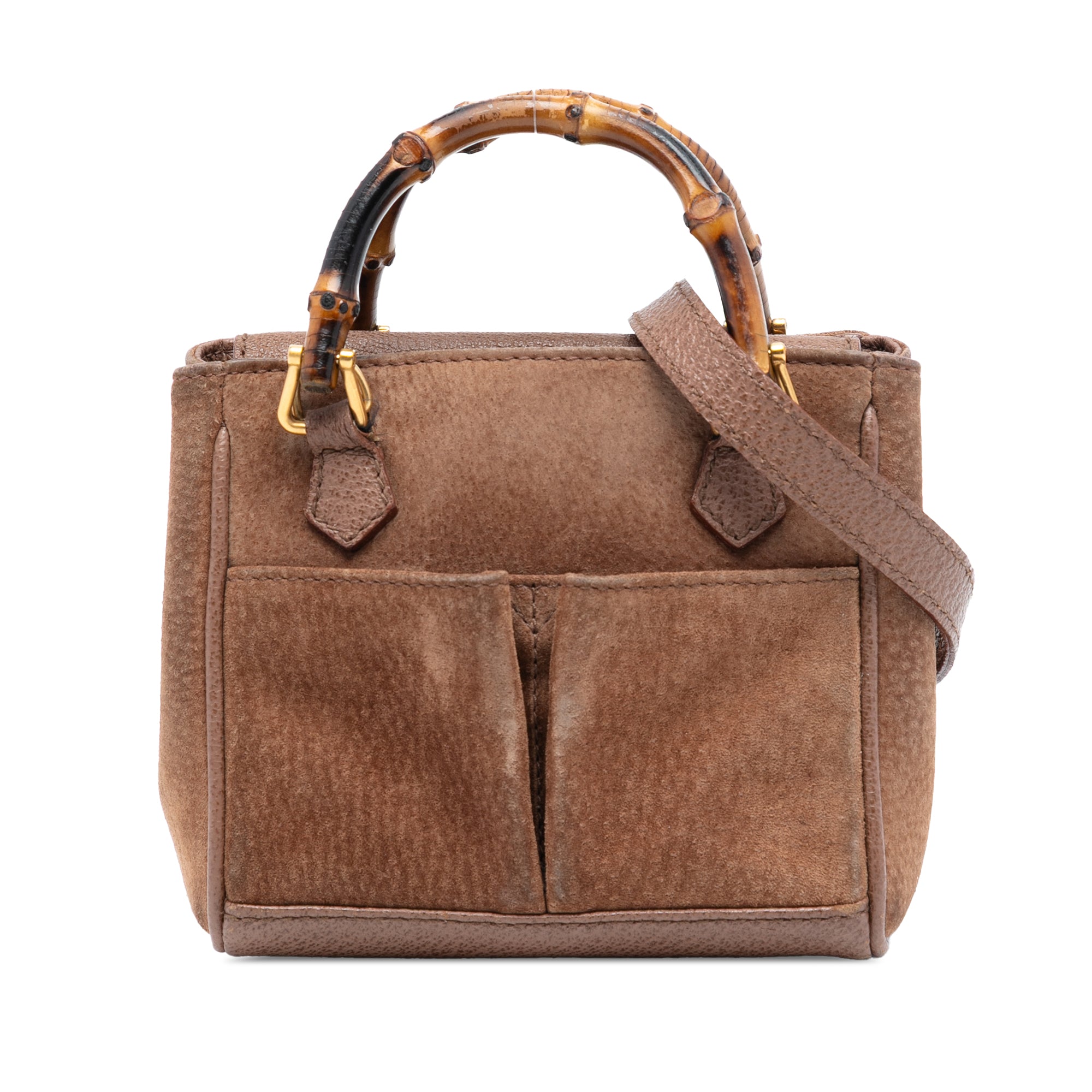 Mini Suede Bamboo Satchel - Image 1
