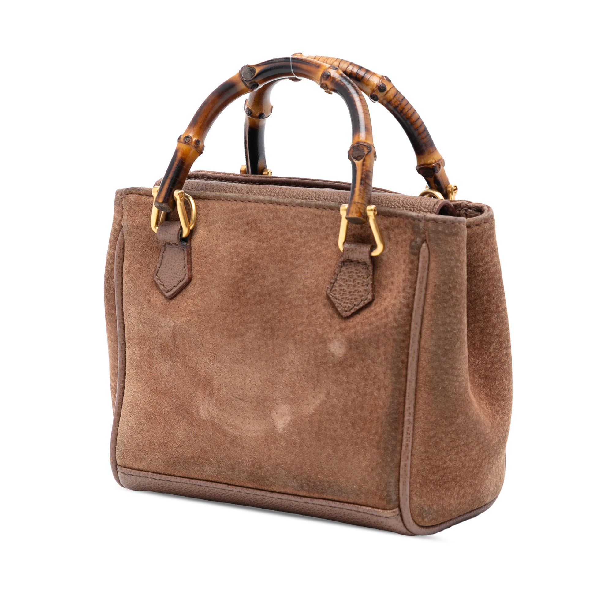 Mini Suede Bamboo Satchel - Image 2