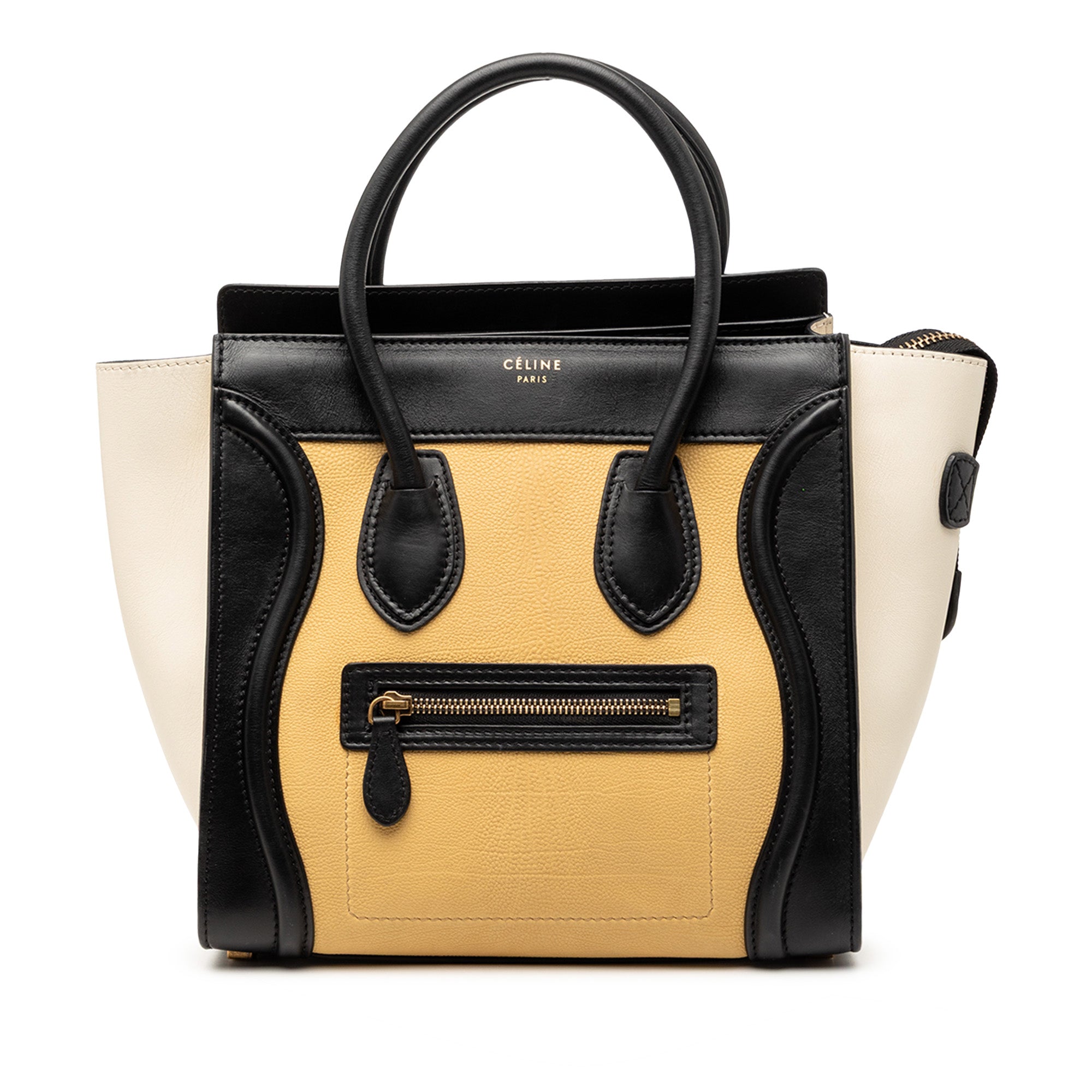 Micro Tricolor Leather Luggage Tote - Image 1