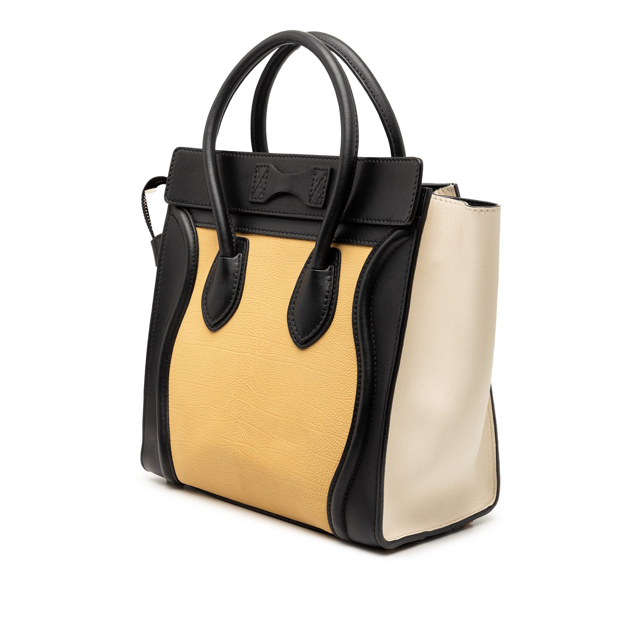 Micro Tricolor Leather Luggage Tote - Image 2