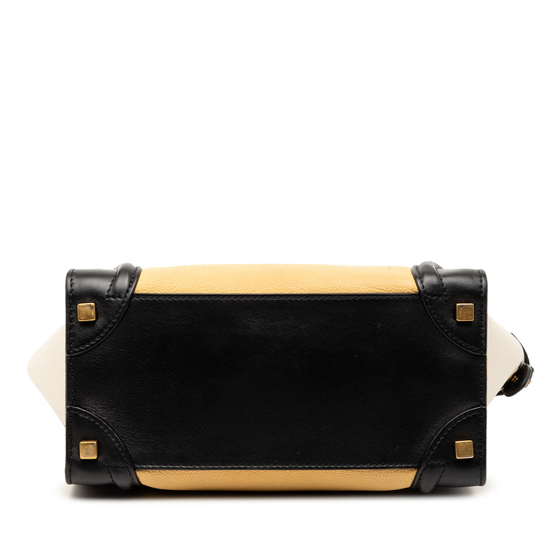 Micro Tricolor Leather Luggage Tote - Image 3