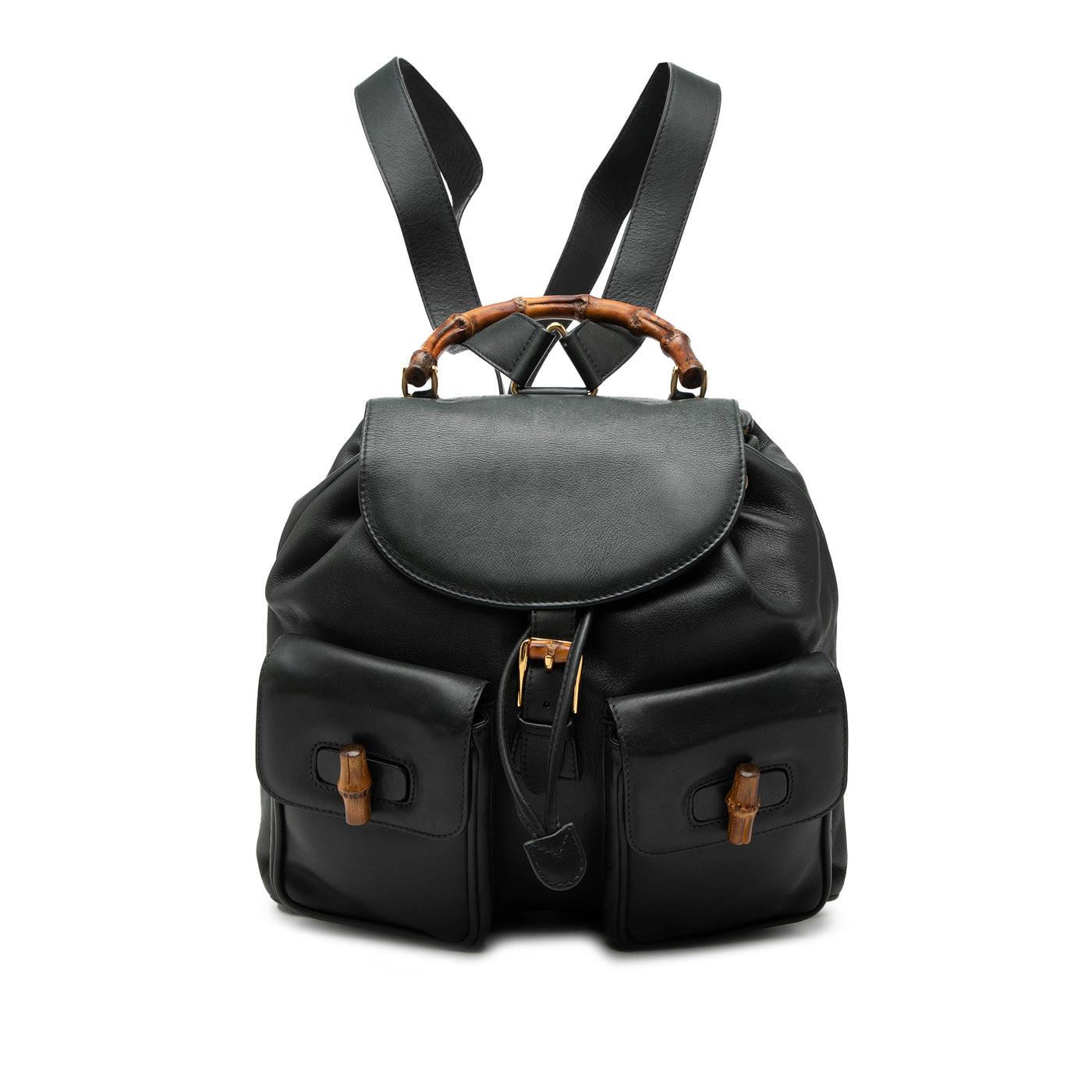 Calfskin Bamboo Drawstring Backpack - Image 1
