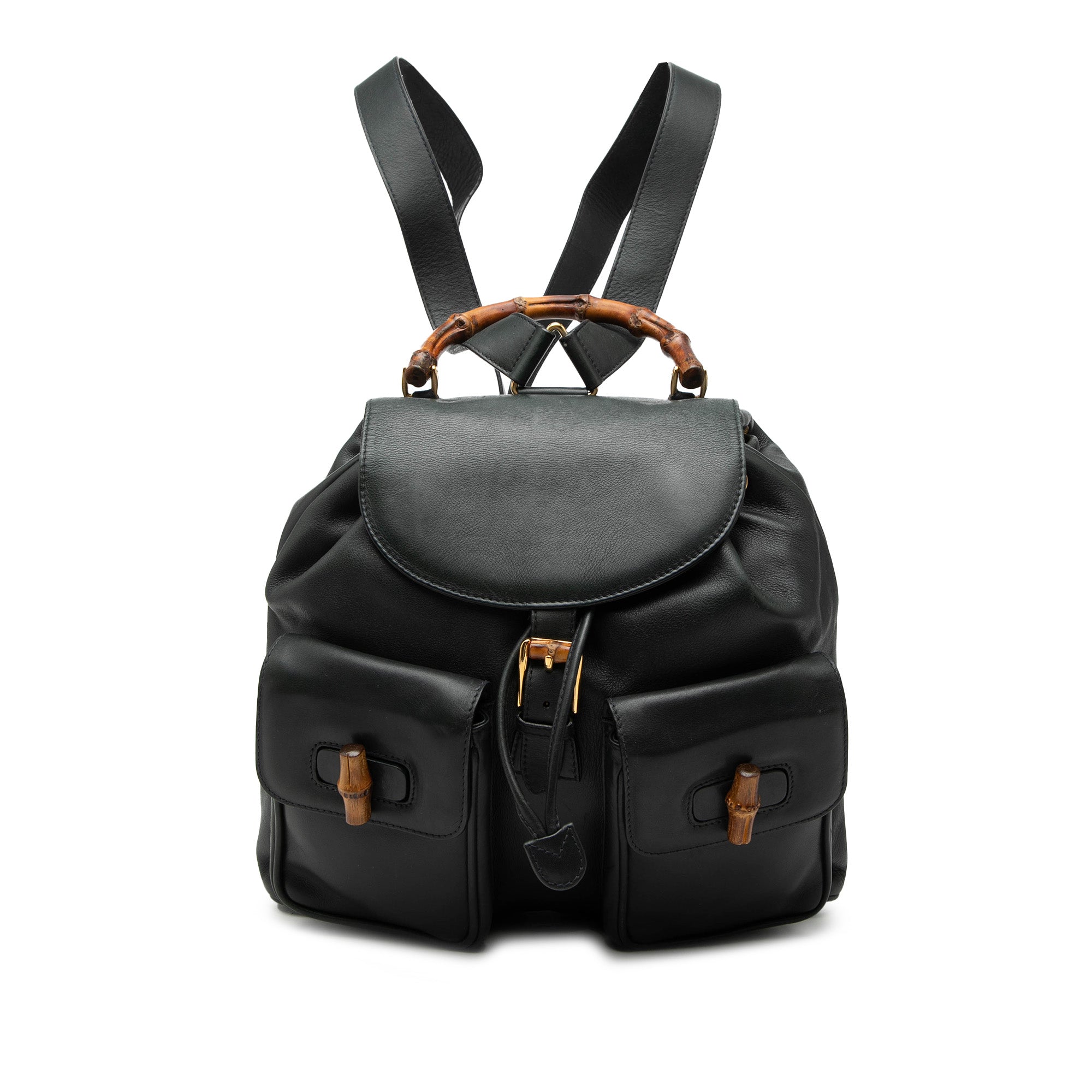 Calfskin Bamboo Drawstring Backpack - Image 1