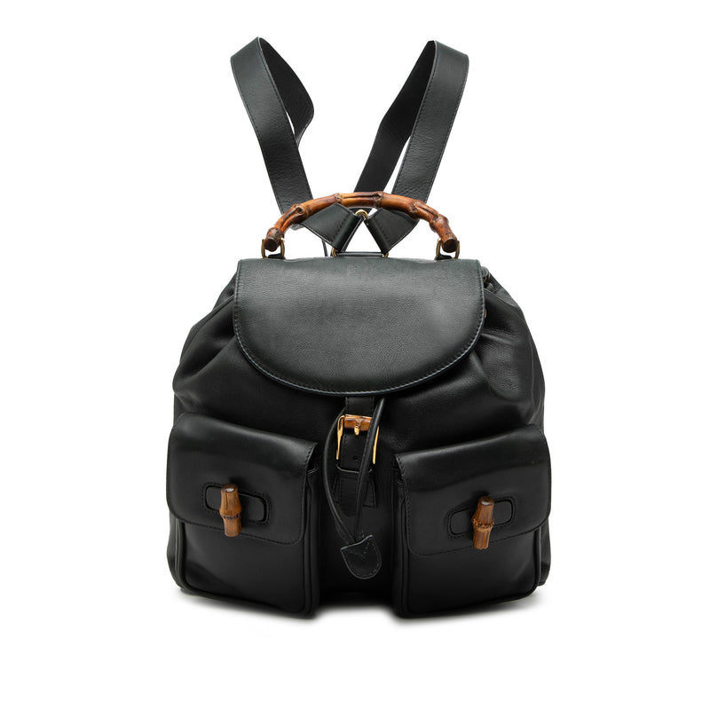 Calfskin Bamboo Drawstring Backpack
