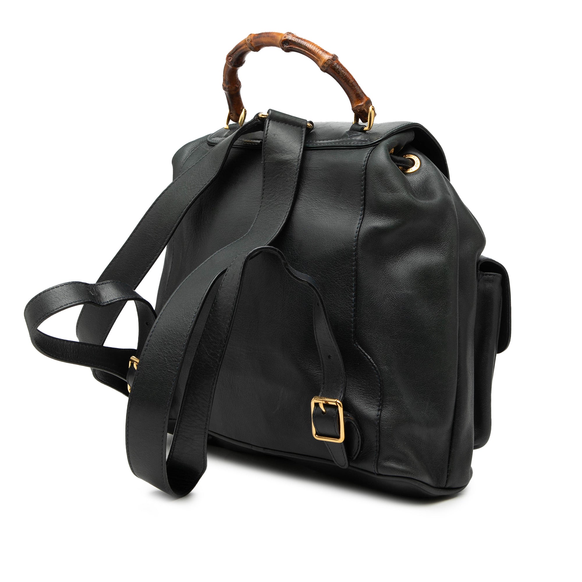 Calfskin Bamboo Drawstring Backpack - Image 2